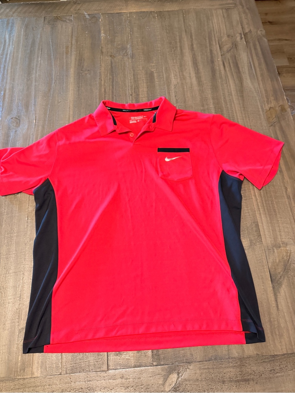 Nike Golf Tour Performance Polo Shirt Mens XL Red Black Sunday Red Short Sleeve